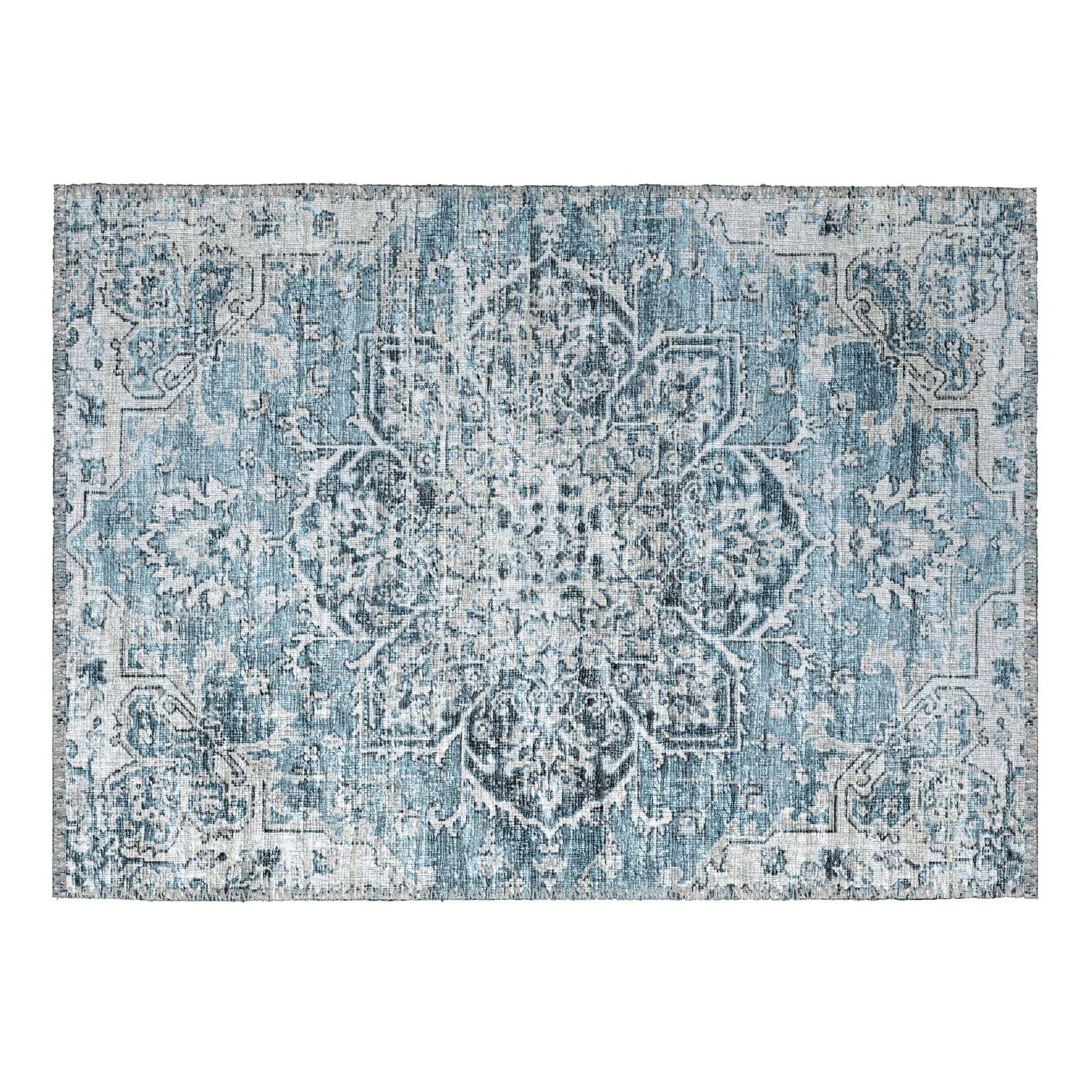 Marbella Mb3 Blue Traditional Rug Rectangle 9' X 12'