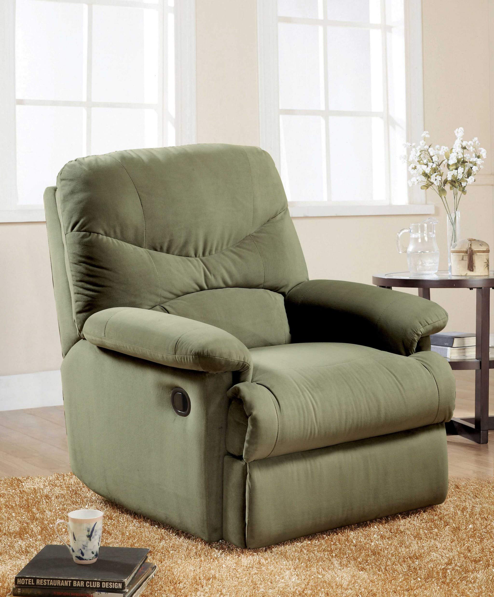 HomeRoots 35' X 35' X 40' Sage Microfiber Recliner (Motion)