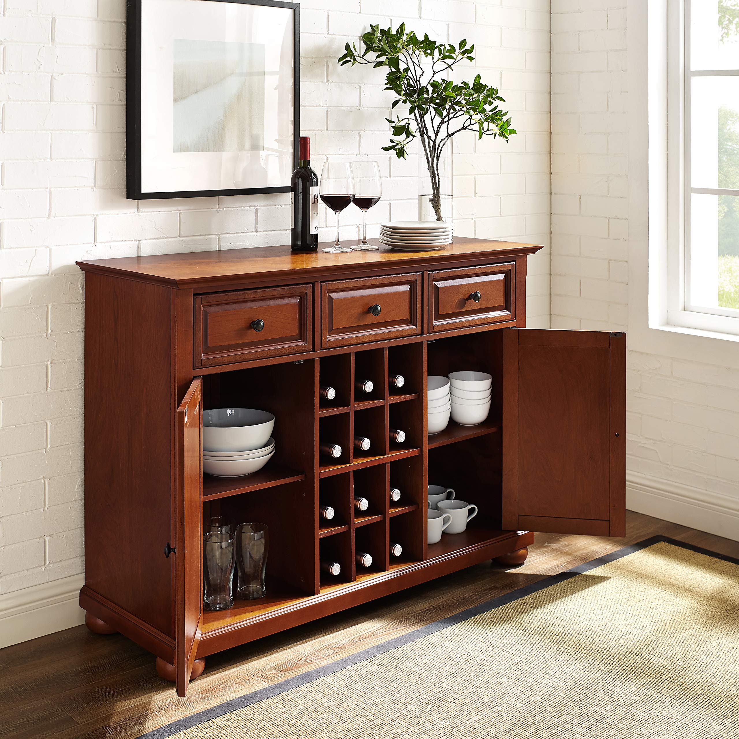 Crosley Furniture Alexandria Wine Buffet/Sideboard - Classic Cherry