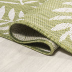 Jonathan Y Smb119D-5Sq Nevis Palm Frond Indoor Outdoor Area-Rug, Coastal Casual Country Easy-Cleaning,Bedroom,Kitchen,Backyard,Patio,Non Shedding 5' Square, Green/Cream