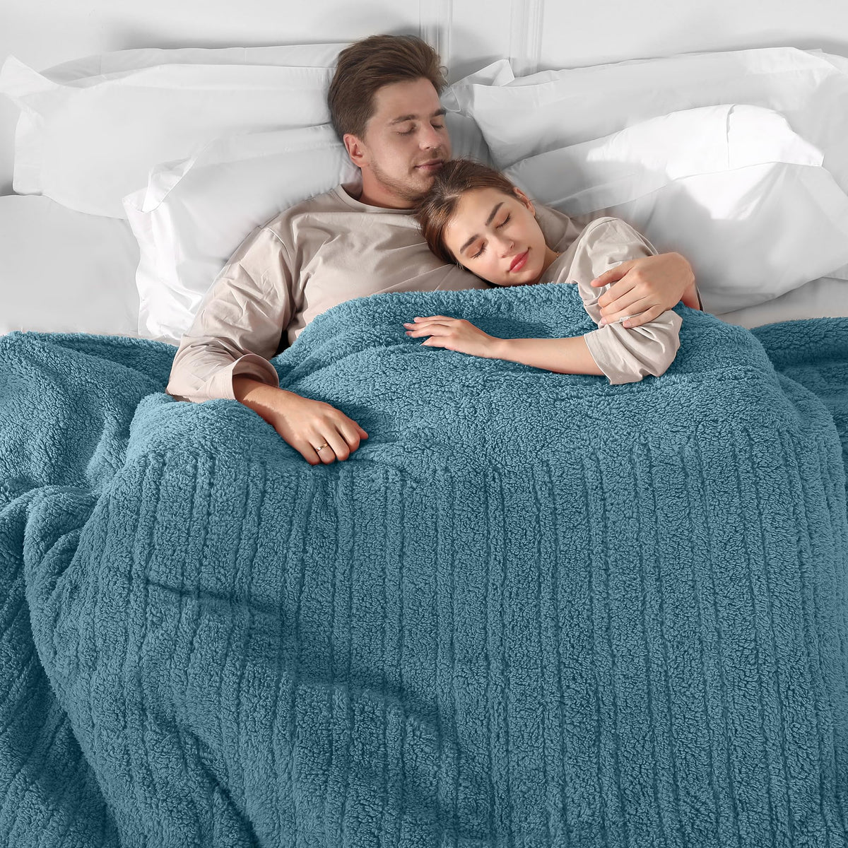 ESTINGO Queen Electric Blanket, Queen Heated Blanket with Two Separate Controllers, Queen Size Large Heating Blanket with 5 Heat