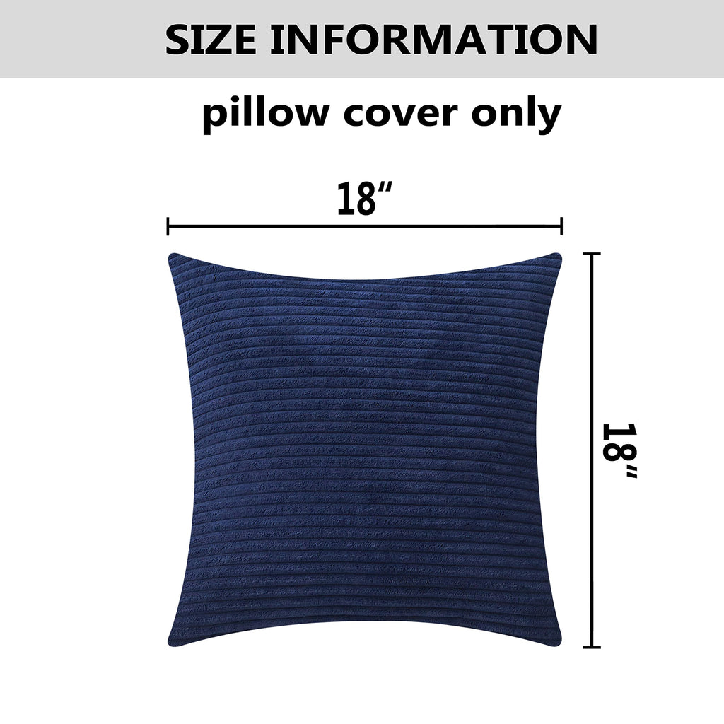 Home Brilliant Striped Corduroy Decorative Pillow Covers 18X18 Throw Pillows For Couch Set Of 2 Accent Pillowcase Cushion Cover