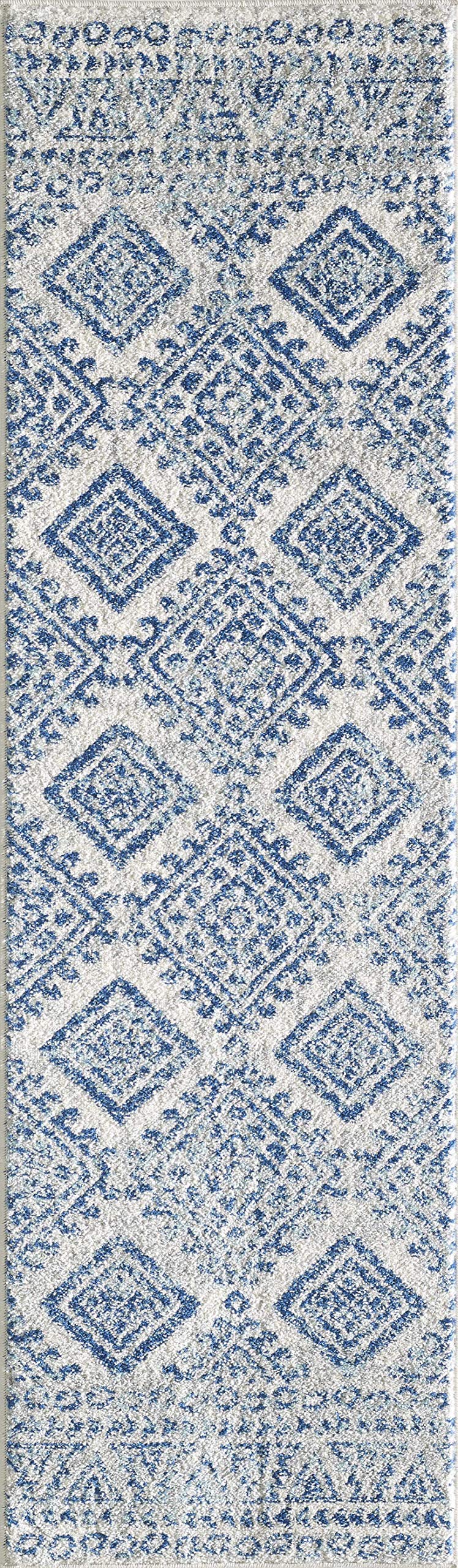 HomeRoots Decor 81' X 144' X 0.'5' Ivory/Blue Polypropelene Rug