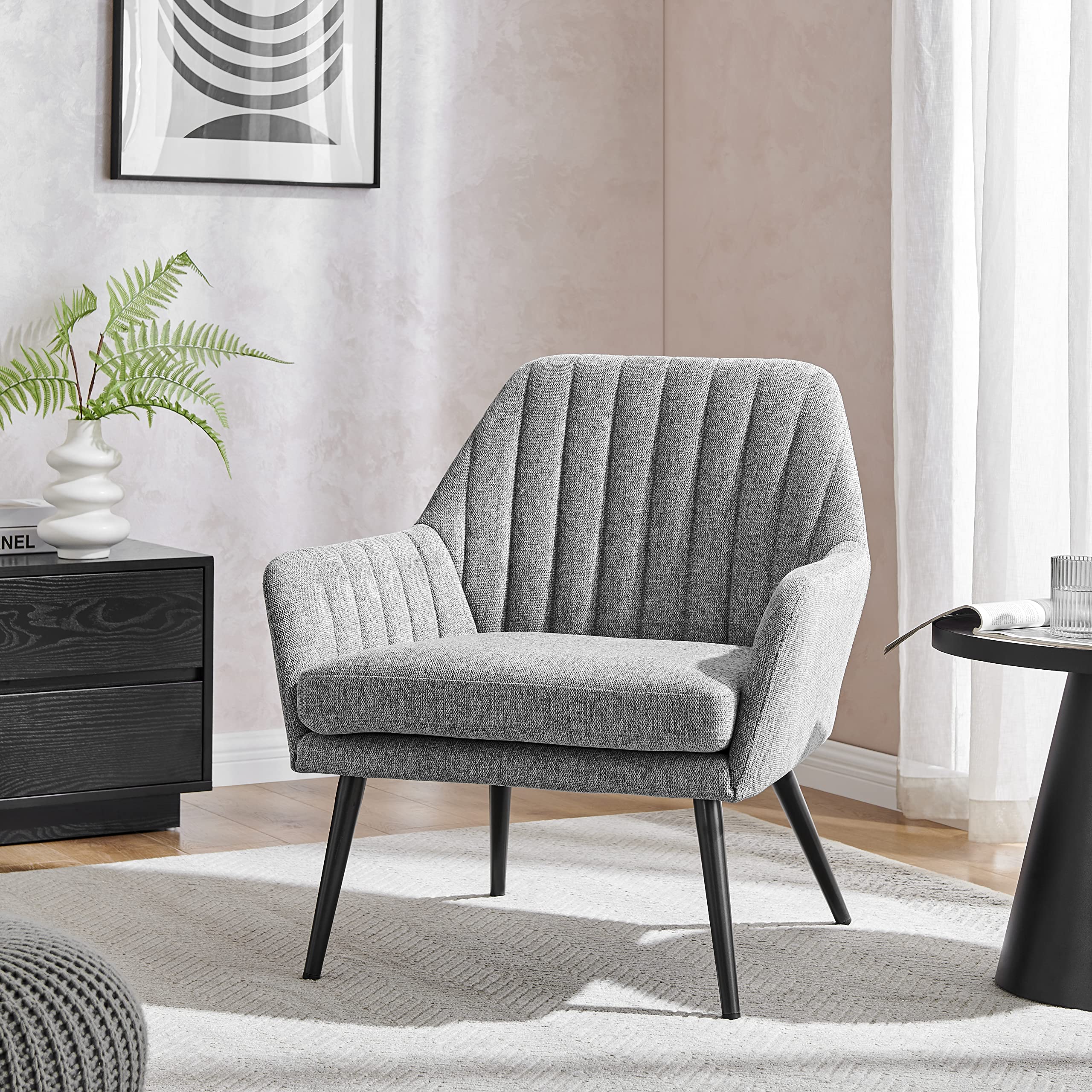 Npd Furniture And More Jolene Fabric Arm, Olympus Gray Accent Chair