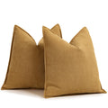 Zwjd Mustard Yellow Pillow Covers 20X20 Set Of 2 Chenille Pillow Covers With Elegant Design Soft And Luxurious Decorative Throw