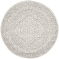 SAFAVIEH Adirondack Collection Area Rug - 9 Round, Ivory & Silver, Oriental Medallion Design, Non-Shedding & Easy Care, Ideal f