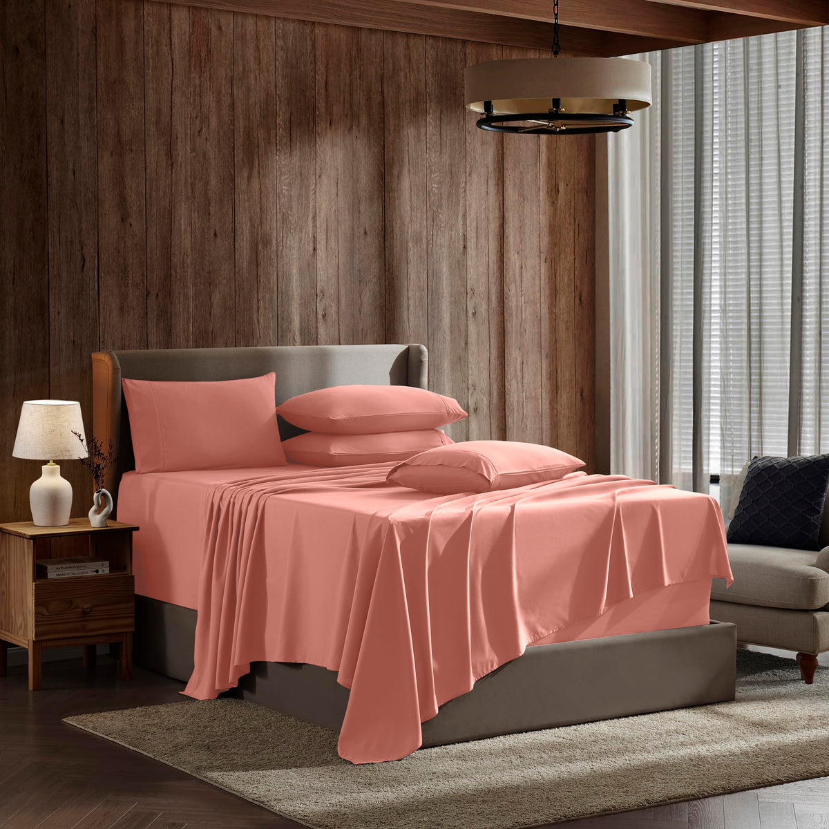 Extra Full Size Sheets Deep Pocket Set - 6 Pc Soft Microfiber Deep Pocket Full Sheets - Fade Resistant Bedding Sheets & Pillowca