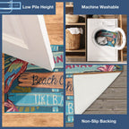 Liora Manne Esencia Indoor/Outdoor Power Loomed Latex Back Non Slip Mat - Transitional Whimsical Beach Colorful (Summer Signs Multi) (2' X 2'10')