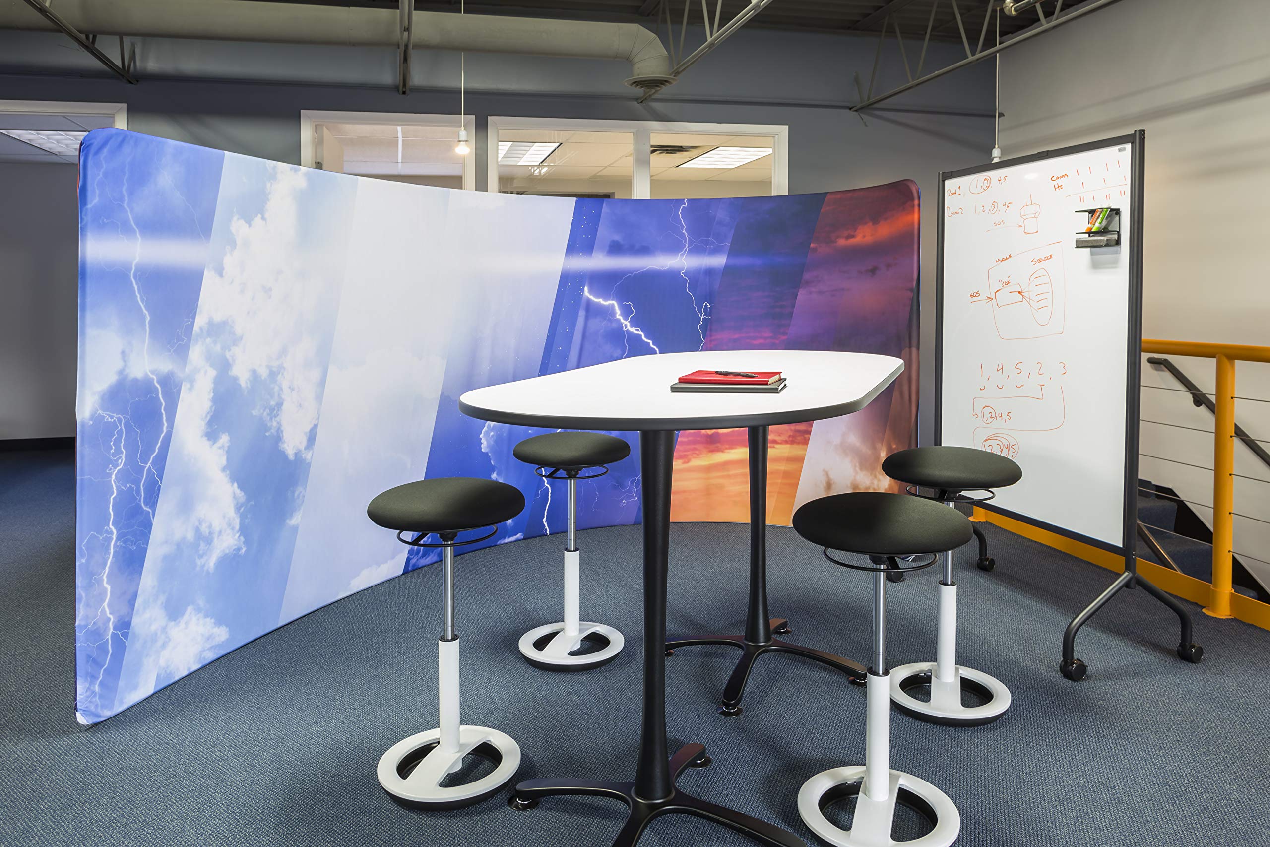 Safco Twixt Active Movement Seating Chair, Ergonomic Support, Extended Height, Black Mesh