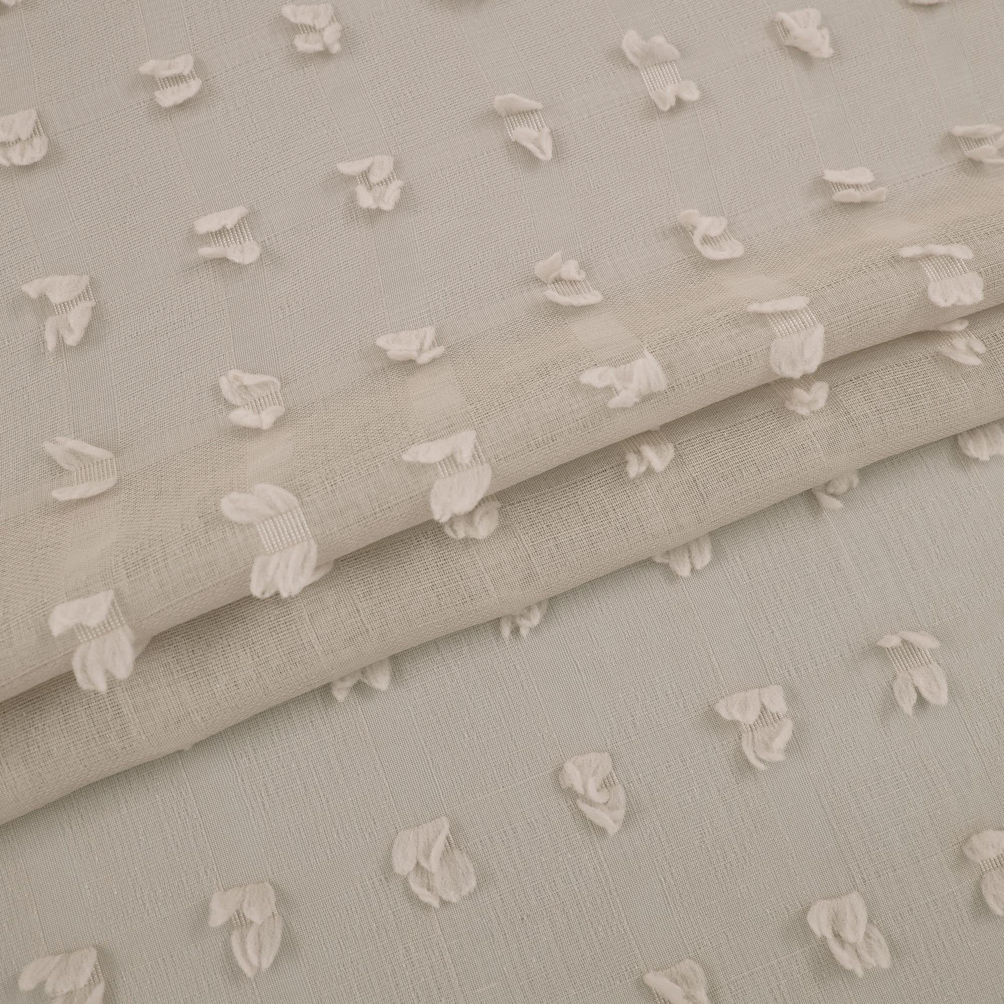 Koufall Tan Curtains 102 Inches Long For Bedroom Soft Pom Pom Boho Light Weight Sheer Cozy Curtains For Living Room Home Office,Grey Beige,52X102 Inch Length 2 Panels Set