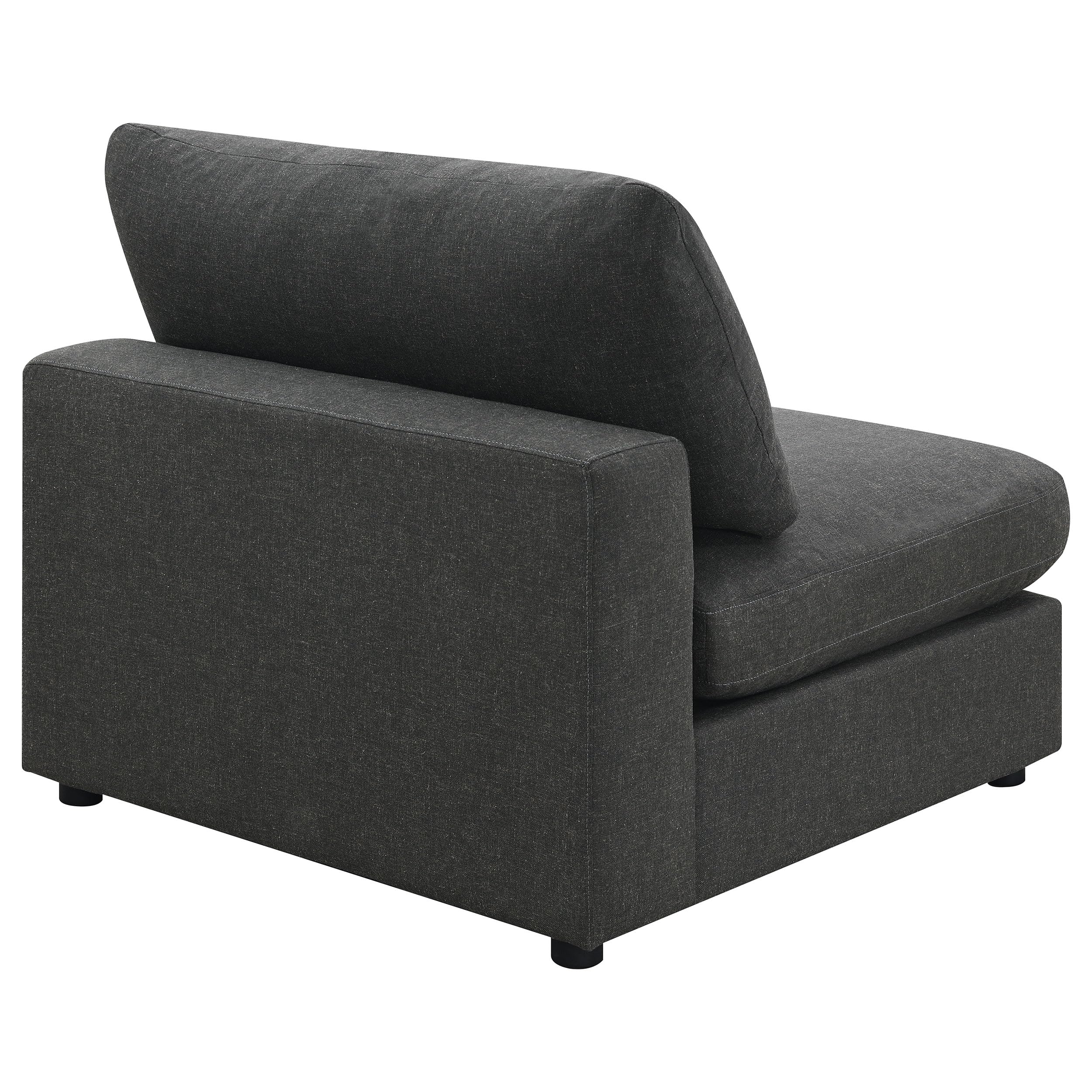 Coaster Home Furnishings Serene Upholstered Armless Chair Charcoal