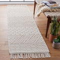 SAFAVIEH Natura Collection Runner Rug - 23 x 10, Ivory, Handmade Moroccan Boho Wool Fringe, Ideal for High Traffic Areas in Li