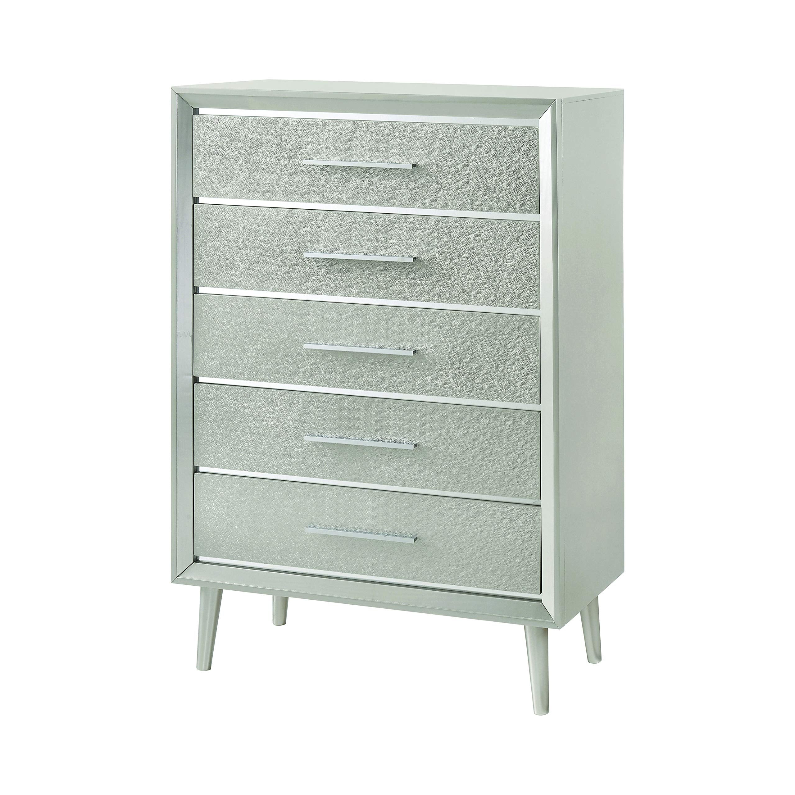 Coaster Home Furnishings Ramon 5-Drawer Contemporary Wood Chest Metallic Silver