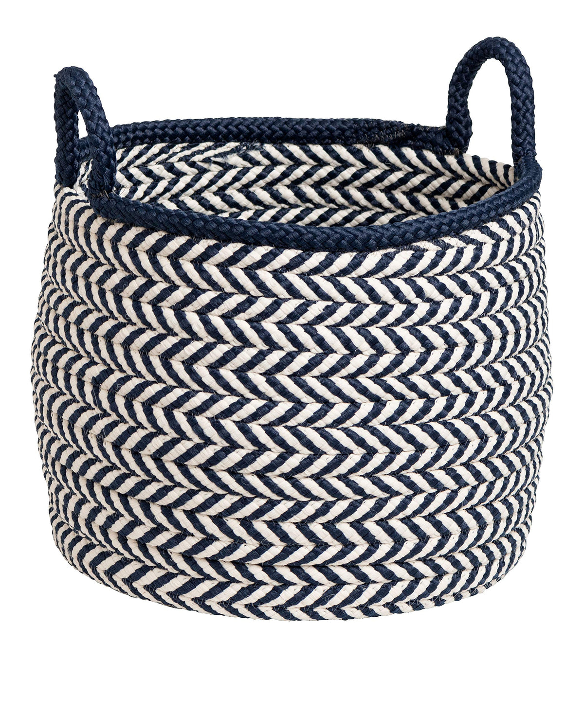 Colonial Mills Preve Basket, 18&quot;X18&quot;X17&quot;, White & Navy