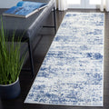 SAFAVIEH Amelia Collection Runner Rug - 2'2'' x 8', Ivory & Navy, Modern Abstract Design, Non-Shedding & Easy Care, Ideal for Hi