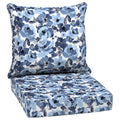 Arden Selections Outdoor Deep Seat Set, 24 X 24, Rain-Proof, Fade Resistant, Deep Seat Bottom And Back Cushion 24 X 24, Blue Gar