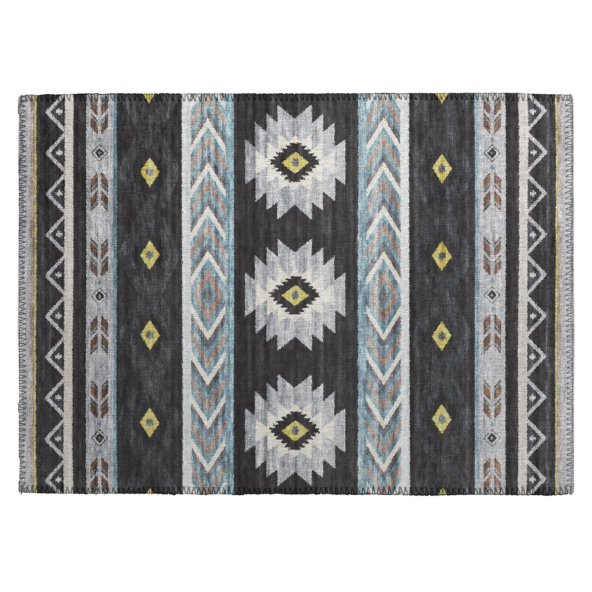 Dalyn Rugs Phoenix Ph3 Black Washable 2'6&quot; X 3'10&quot; Indoor Outdoor Area Rug, Easy Clean, Machine Washable, Non Shedding, Bedroom, Living Room, Dining Room, Kitchen, Patio Rug