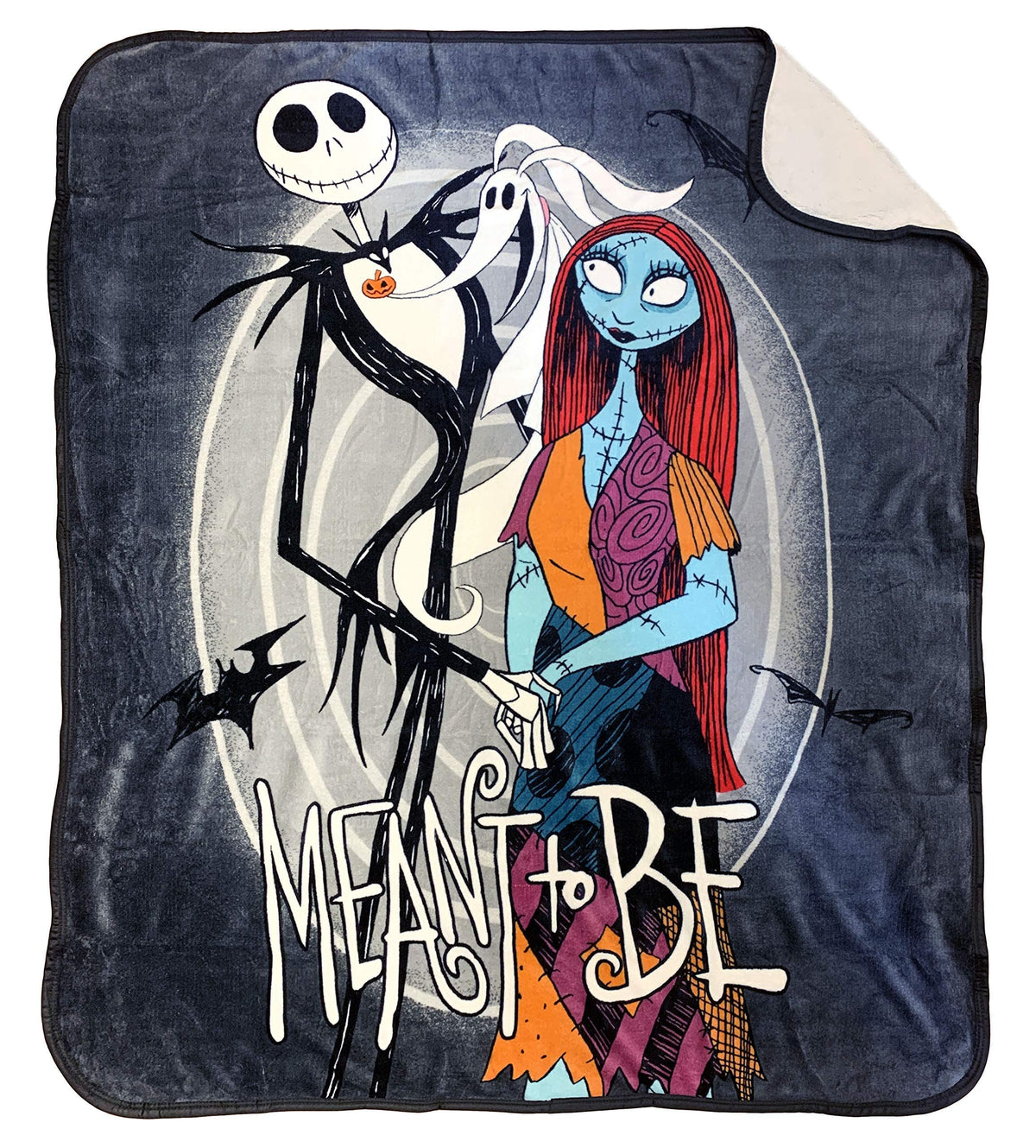 Jay Franco Disney Nightmare Before Christmas Moonlight Madness Sherpa Throw Blanket - Measures 50 X 60 Inches, Kids Bedding Feat