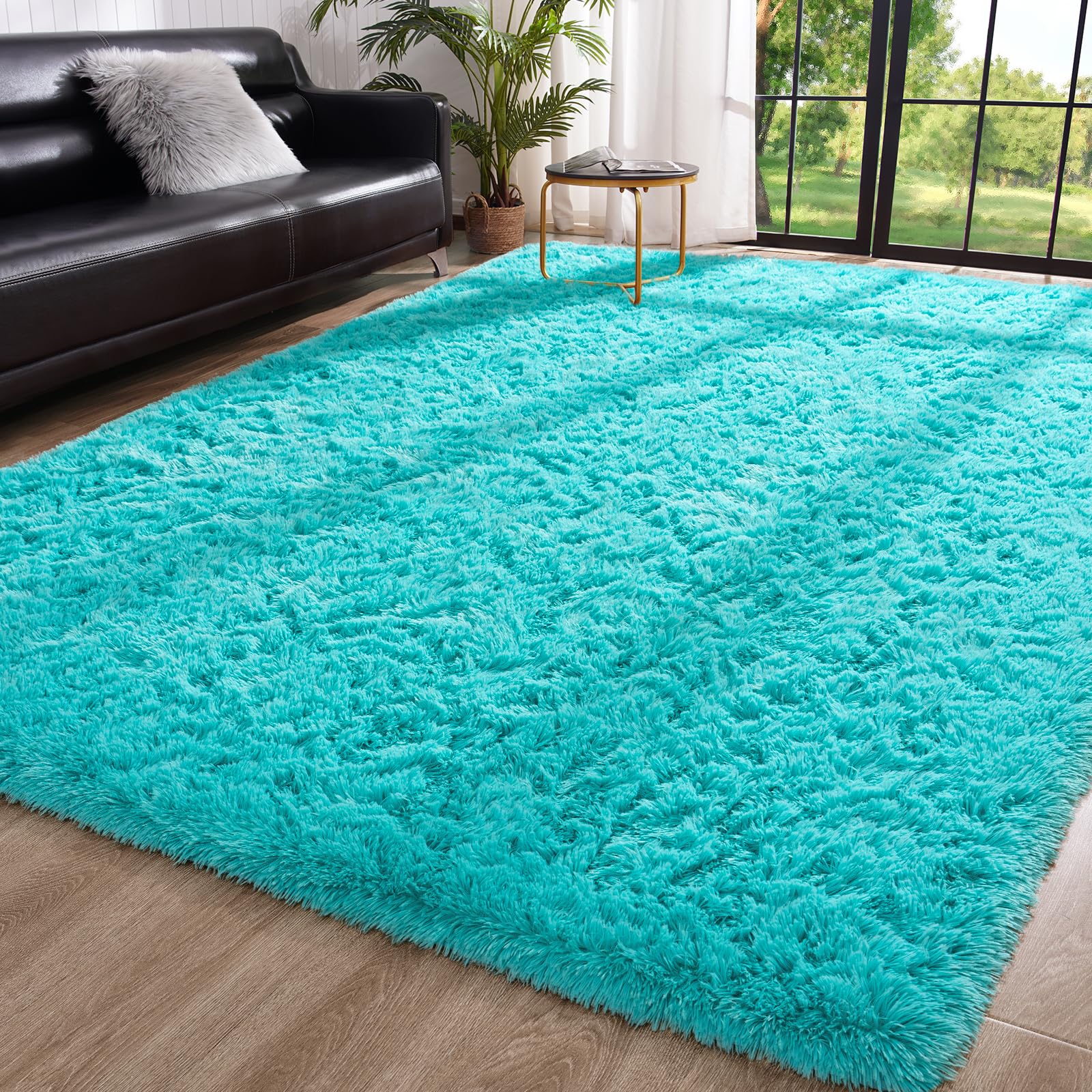 Toneed Fluffy Bedroom Rug, 5 X 8 Feet Shaggy Area Rug Modern Furry Rug Plush Fuzzy Carpet For Living Room Drom Kids Room Nursery