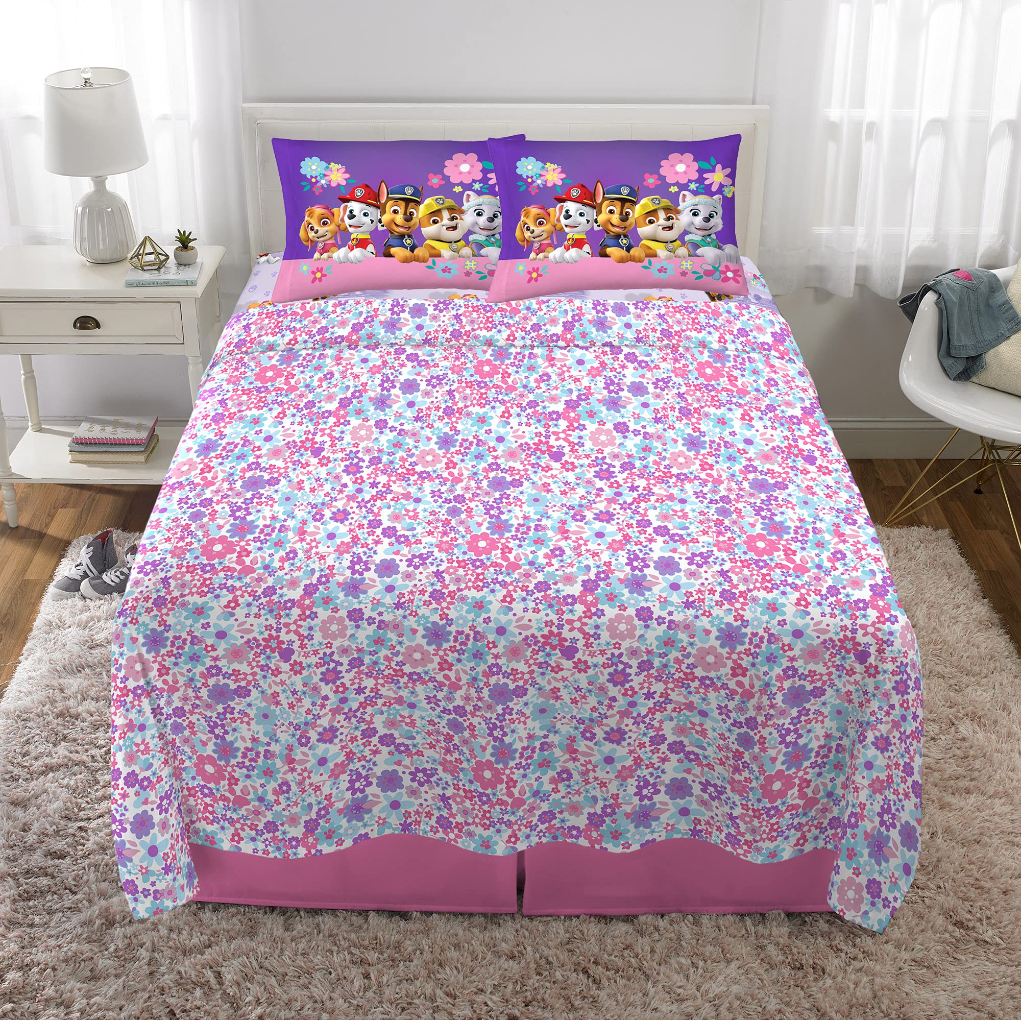 Franco Kids Bedding Super Soft Microfiber Sheet Set, Full, Paw Patrol Girls