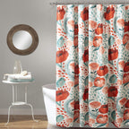 Lush Decor, Multi Poppy Garden Shower Curtain, 72' X 72', 72' X 72