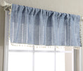 Roomtalks Boho Kitchen Valances For Windows Embroidered French Striped Farmhouse Vintage Chic Textured Tassel Curtain Valances F