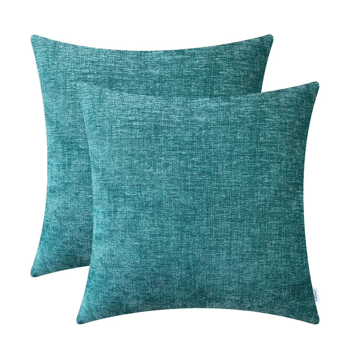 Calitime Christmas Pack Of 2 Cozy Throw Pillow Covers Cases For Couch Sofa Home Decoration Solid Dyed Soft Chenille 22 X 22 Inch