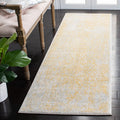 SAFAVIEH Evoke Collection 22 x 7 Ivory/Gold EVK256B Oriental Distressed Non-Shedding Living Room Entryway Foyer Hallway Bedroo