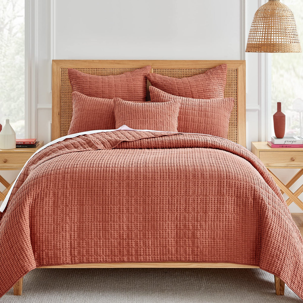 Levtex Home - Mills Waffle - Full/Queen Quilt Set - Adobe Cotton Waffle - Quilt Size (88 X 92In.), Sham Size (26 X 20In.)
