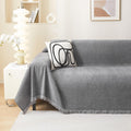 Meetsky Grey Sofa Cover For Dogs Cats Tassel Edge Couch Cover Furniture Protectors Universal Couch Cover Thick Durable Sectional