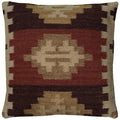 Rizzy Home | T05986 | 18"x18" Brown/Red/Neutral Decorative Pillow | Down Fill