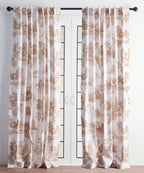 Maison d' Hermine 100% Cotton Curtain Ramage Red Two Panel Curtains for Living Rooms Bedrooms Offices Tailored with a Rod Pocket