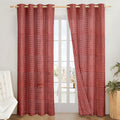 Amazon Brand  Solimo Polyester Sheer Jacquard Door Grommet Curtains| Blackout Door Curtains| 7 Feet |Set of 2|Printed Design |