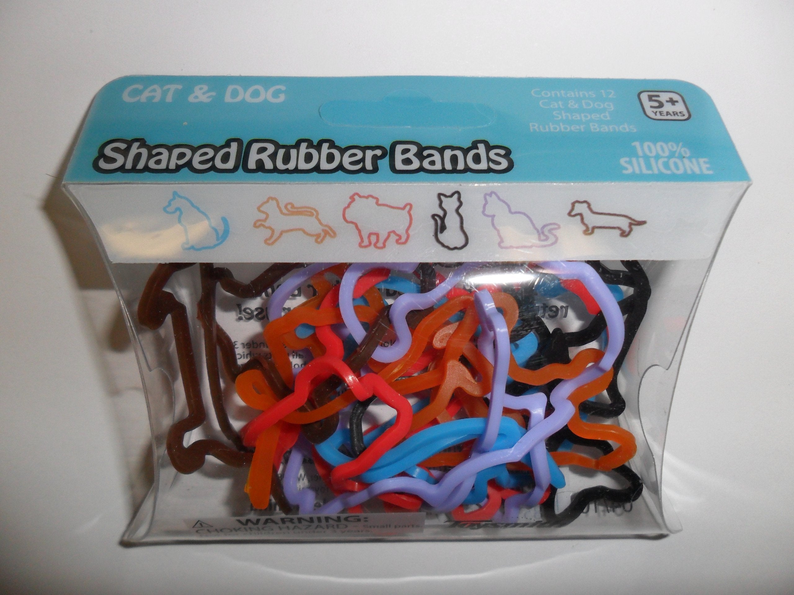 Toysmith Cats & Dogs Shaped Rubber Bands 12 Per Pack