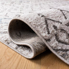 Safavieh Amsterdam Collection Runner Rug - 2'3'' X 20', Light Grey & Brown, Moroccan Boho Design, Non-Shedding & Easy Care, Idea