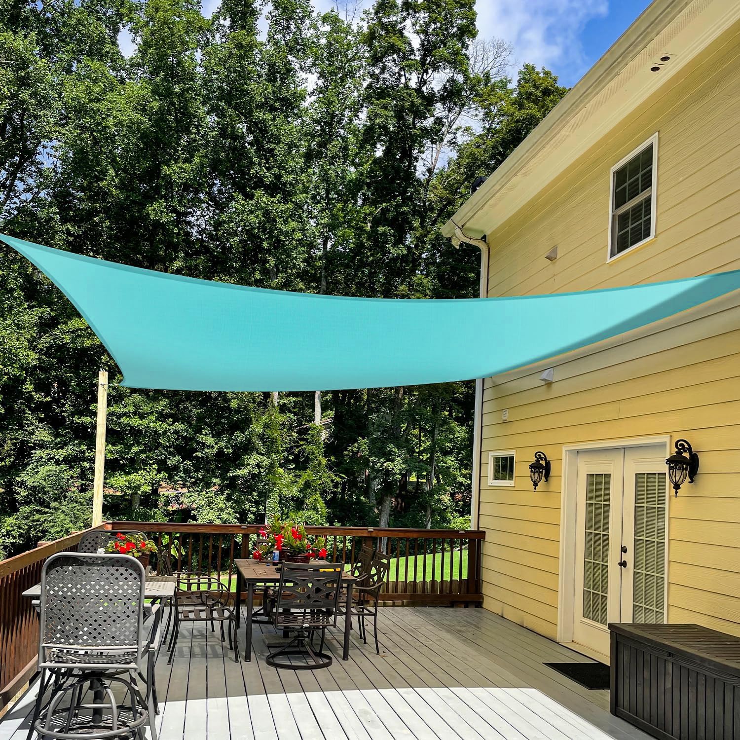 Tang Sun Shades Depot Sun Shade Sail 10' X 12' Green Turquoise Canopy Rectangle Shade Sail U*V Block For Patio Garden School Par