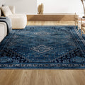 JONATHAN Y WSH101C-4 Dalyan Geometric Medallions Machine-Washable Blue/Gray 4 ft. x 6 ft. Area Rug, Easy to Clean, Non-Shedding 