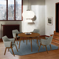Armen Living Arcadia and Renzo 5 Piece Dining Set, 48 '' Round, Charcoal/Walnut Wood