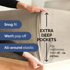 Extra Deep Pocket Cal King Sheets - 4 Piece Breathable & Cooling Bed Sheets - Hotel Luxury Bed Sheet Set - Soft, Wrinkle Free & Comfy - Easily Fits Extra Deep Mattresses - Heathered Beige Sheets Set