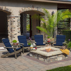 Arden Selections Outdoor Adirondack Or Rocking Chair Cushion, 20 X 17, Rain-Proof, Fade Resistant 20 X 17, Sapphire Blue Leala