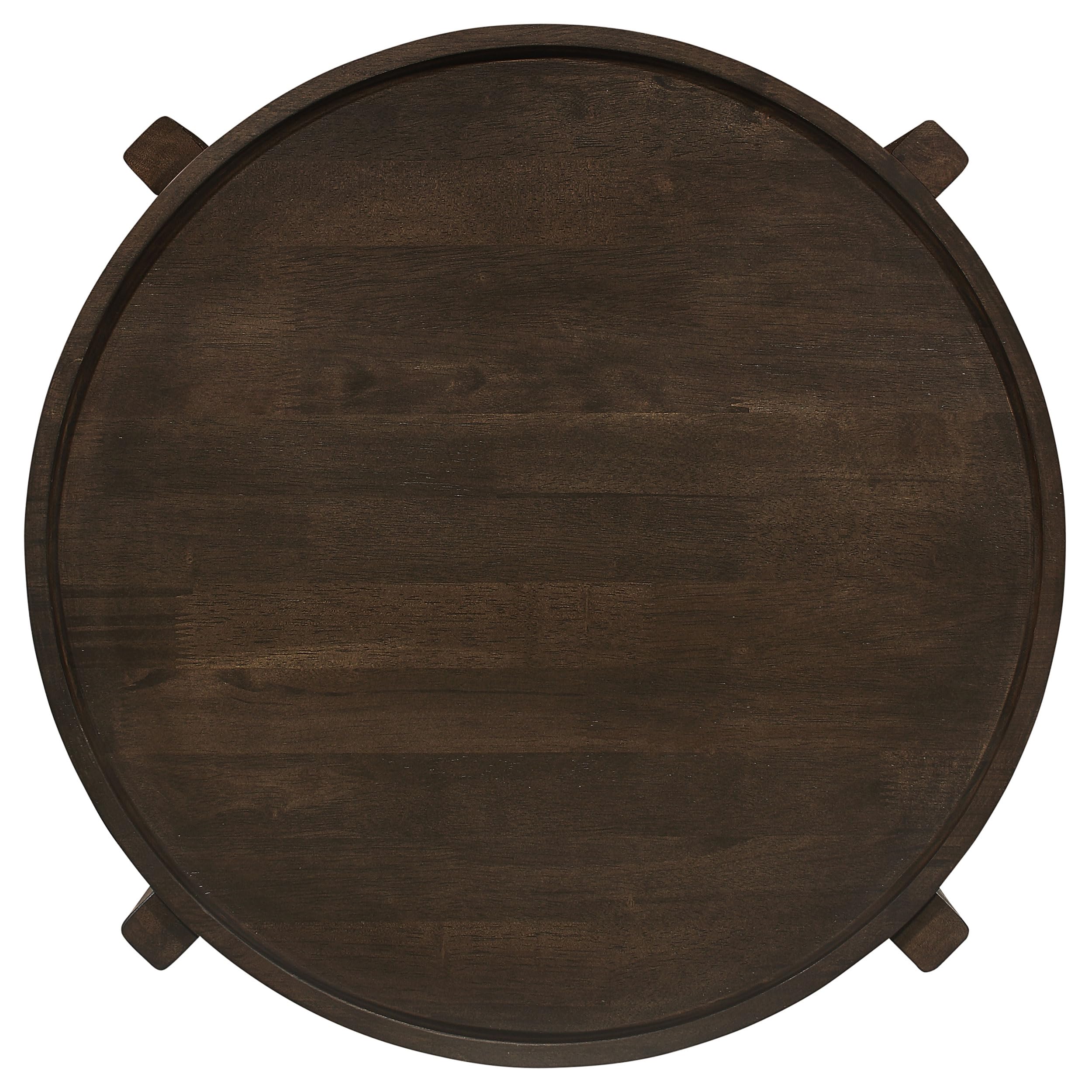 Coaster Home Furnishings COTA Round Solid Wood End Table Dark Brown