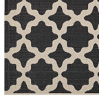 Modway Cerelia Moroccan Trellis 8X10 Indoor And Outdoor In Black And Beige