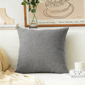 Home Brilliant Linen Large Throw Pillow Cover Euro Sham Cushion Cover For Bench Bed Sofa, 26 X 26 Inch(66Cm), Dark Grey