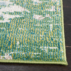 Safavieh Madison Collection Accent Rug - 2'2'' X 4', Green & Turquoise, Boho Abstract Distressed Design, Non-Shedding & Easy Car