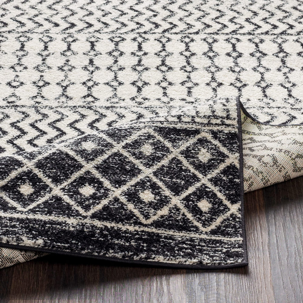 Livabliss Chester Boho Moroccan Area Rug,9' X 12'6'',Black