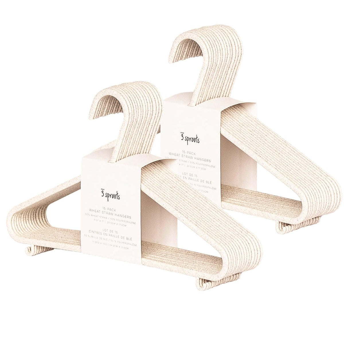 3 Sprouts EcoFriendly Wheat Straw Baby Hangers, Speckled Cream, 30 Pack