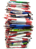 Wholesale Lot Of 100 Misprint Ink Pens Ball Point Plastic Retractable Pens Mixed