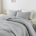 Wdcozy Light Grey Quilts Queen Size Bedding Set With 2 Pillow Shams, Lightweight Soft Bedspread Coverlet, Thin Comforter Bed Cov