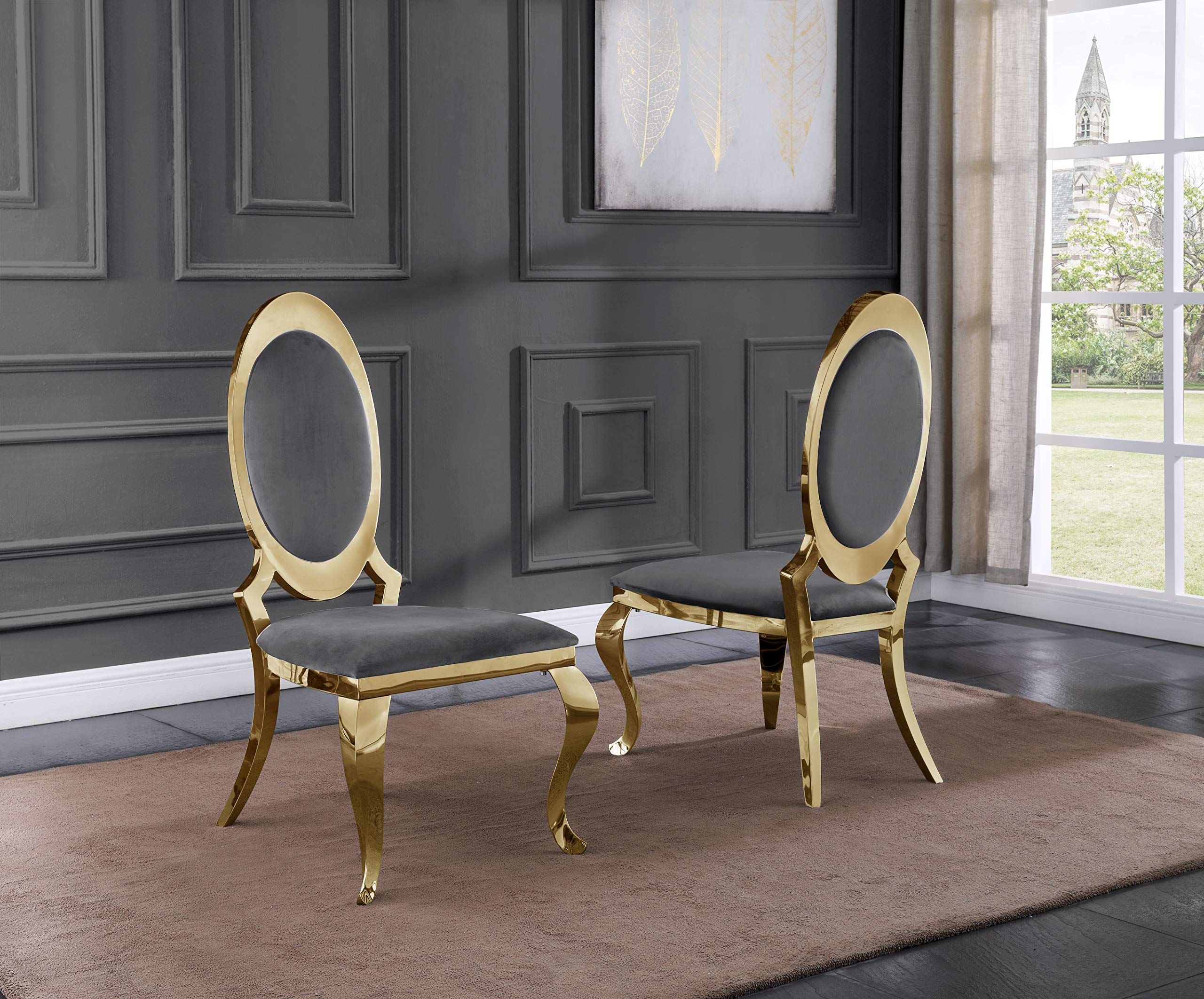 Best Quality Furniture Sc184 Dining Chairs, Gray