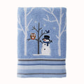 SKL Home Christmas/Gift Winter Friends Snowman Bath Towel, Blue